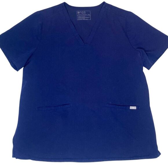 Figs Technical Collection Scrub Top Womens XXL Blue Medical Utility Basic Simple - Picture 1 of 8
